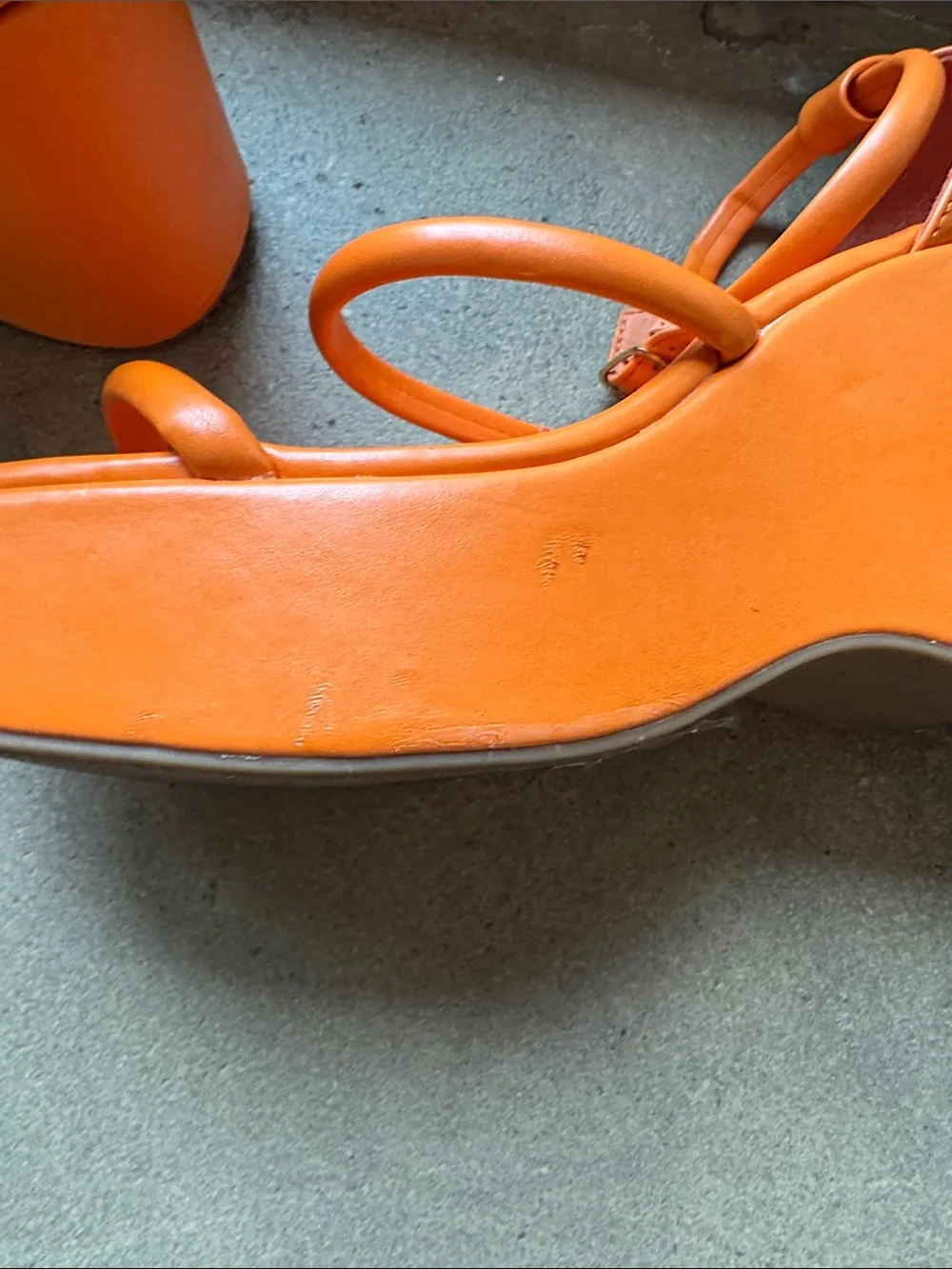 SHEIN Orange Strappy Platform Sandals